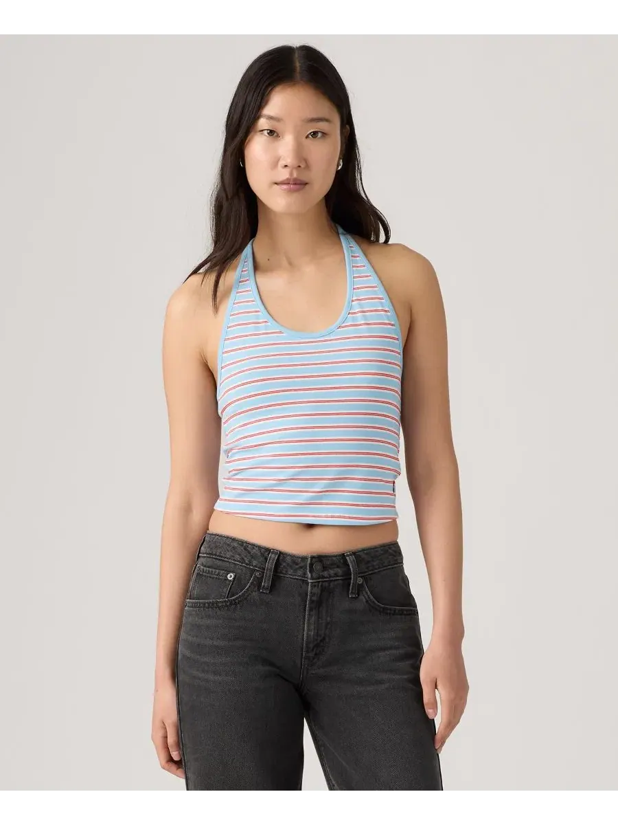 Топ с галстуком-завязкой сзади Ella Levi's — изображение 1 из 4, синий