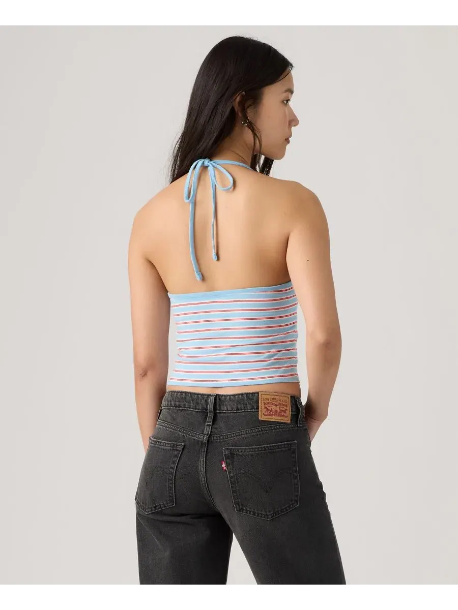 Топ с галстуком-завязкой сзади Ella Levi's — изображение 3 из 4, синий