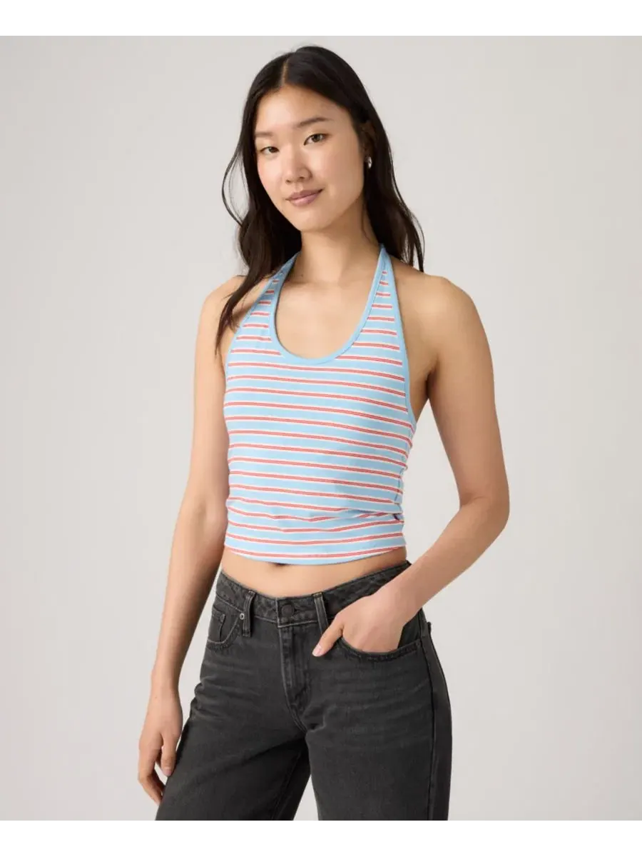 Топ с галстуком-завязкой сзади Ella Levi's — изображение 4 из 4, синий