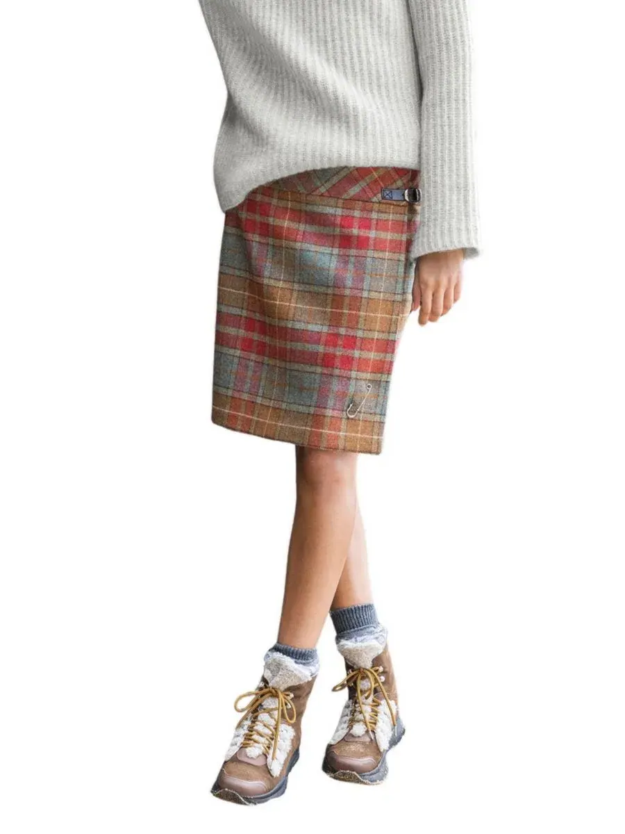 Юбка А-силуэта из шерсти с запахом The British Celt Kilt Plaid Celtic & Co., Autumn Tartan — изображение 1 из 6