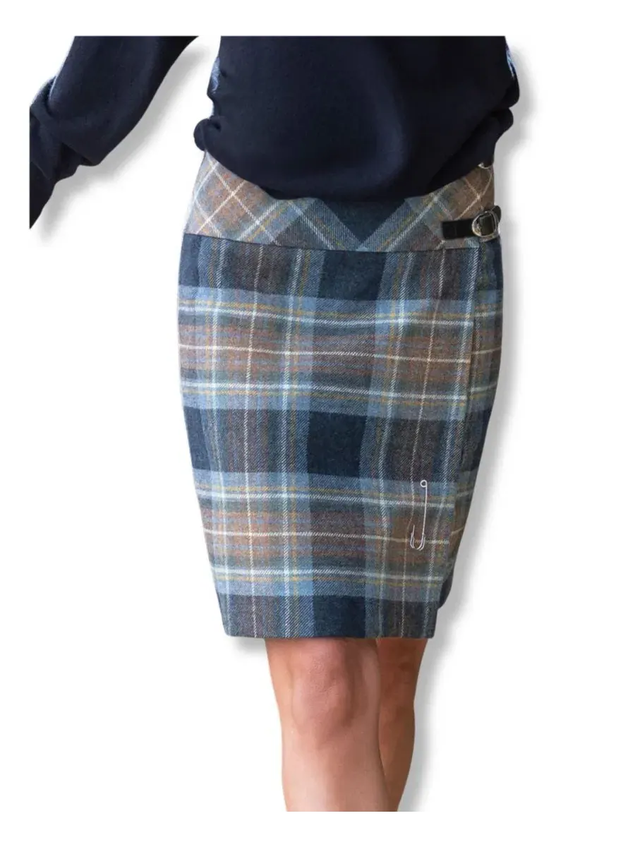 Юбка-килт из шерсти A-силуэта The British Celt Kilt Plaid Celtic & Co. — изображение 1 из 4, синий
