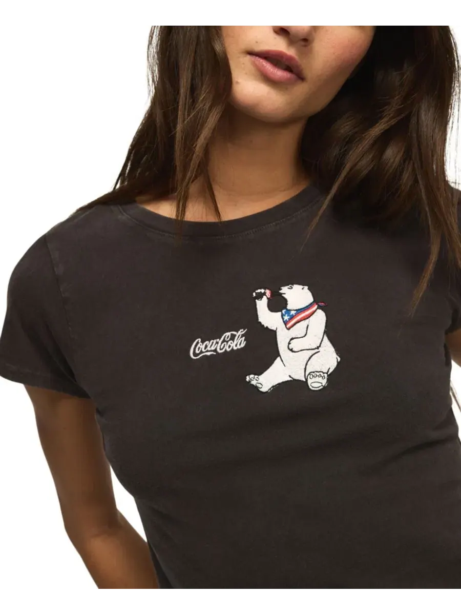 Футболка с принтом Coca-Cola Bear Baby Crewneck Lucky Brand — изображение 3 из 4, черный