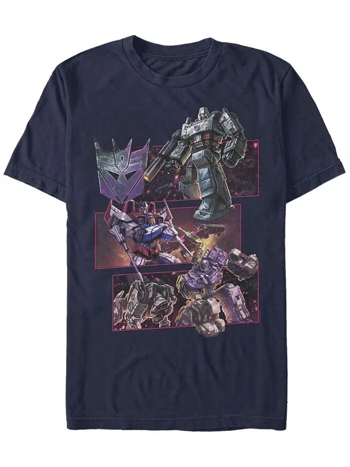 Мужская футболка Decepticon Boxup с короткими рукавами и круглым вырезом Fifth Sun — изображение 1 из 1, темно-синий