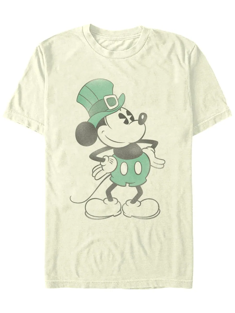 Мужская футболка с коротким рукавом Микки Маус и Лепрекон Mickey Classic — прозрачный