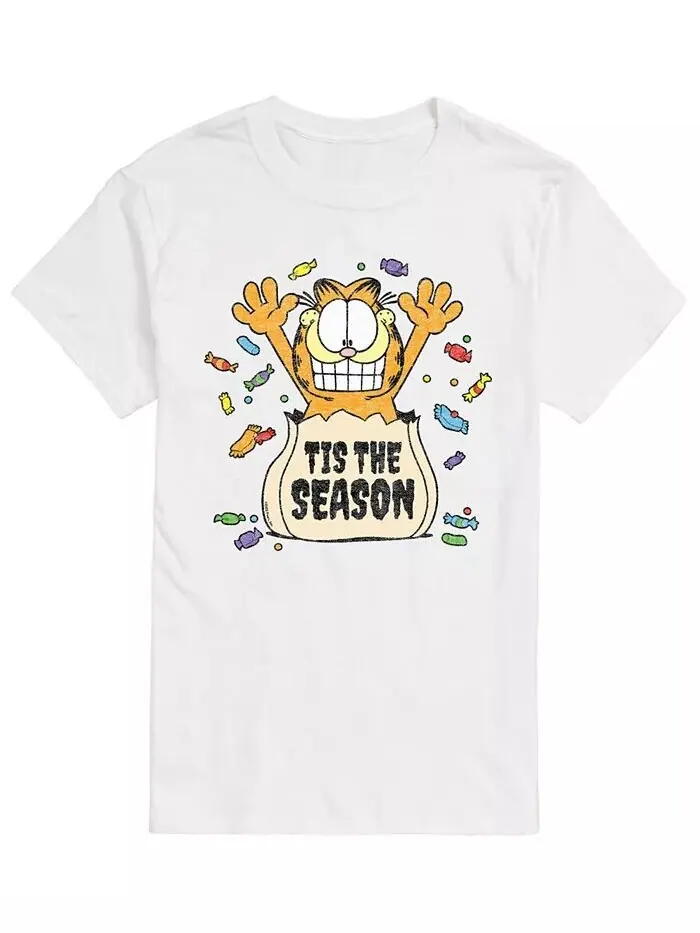 Мужская футболка Garfield Tis The Season AIRWAVES — изображение 1 из 2, белый