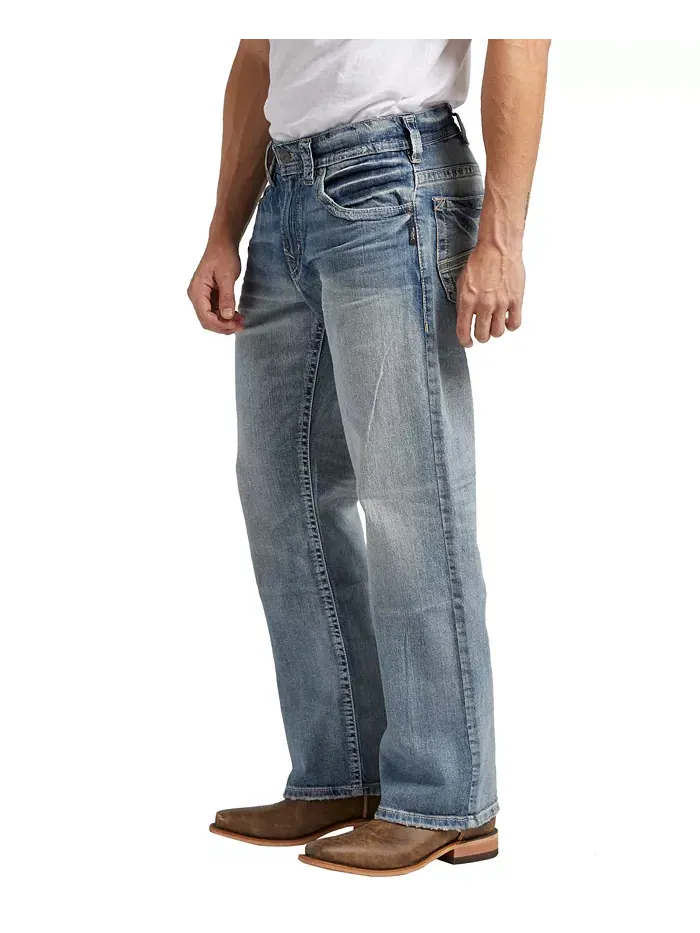 Мужские джинсы Gordie Relaxed Fit Straight Leg Silver Jeans Co. — изображение 3 из 3, индиго синий
