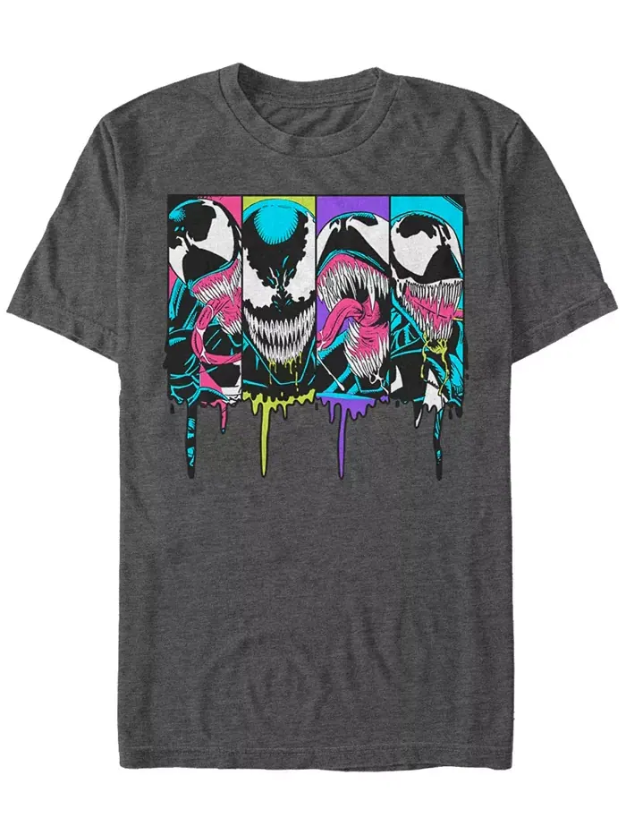 Футболка с коротким рукавом Marvel Men's Comic Collection Venom Neon Dripping Panels Fifth Sun — изображение 1 из 1