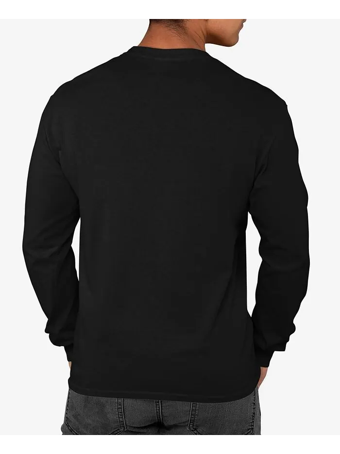 Мужская футболка с длинным рукавом Freedom Skull Word Art LA Pop Art — изображение 2 из 3, черный