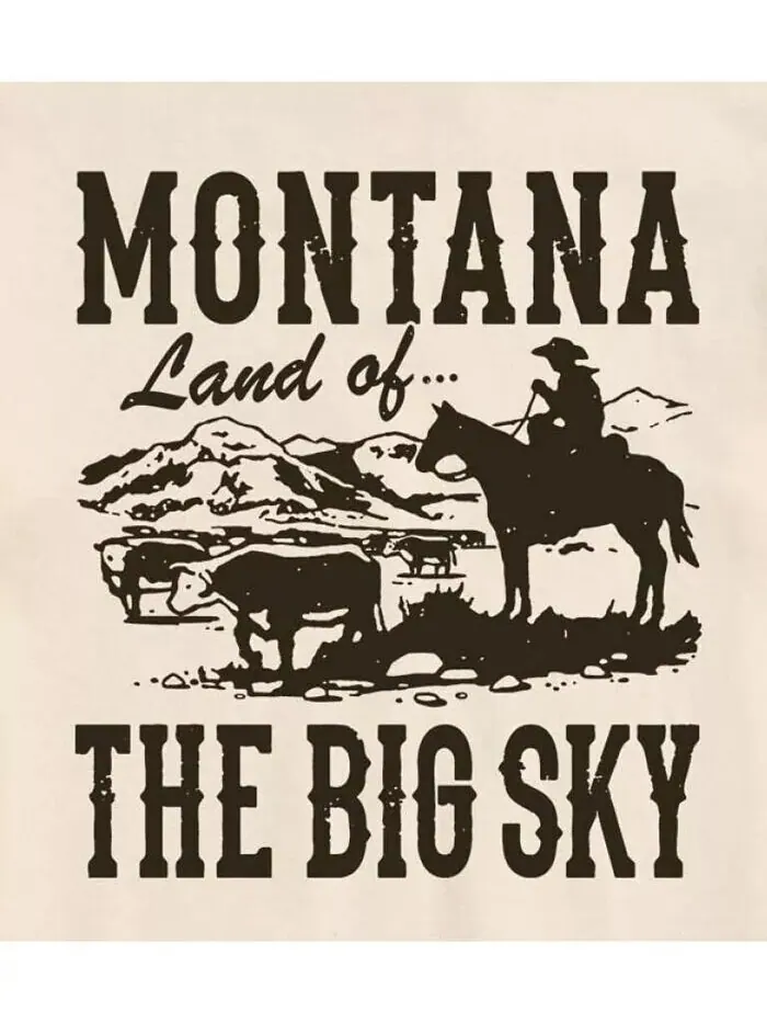 Мужская футболка с короткими рукавами Hybrid Apparel Montana Land of Big Sky AIRWAVES — изображение 2 из 3, бежевый