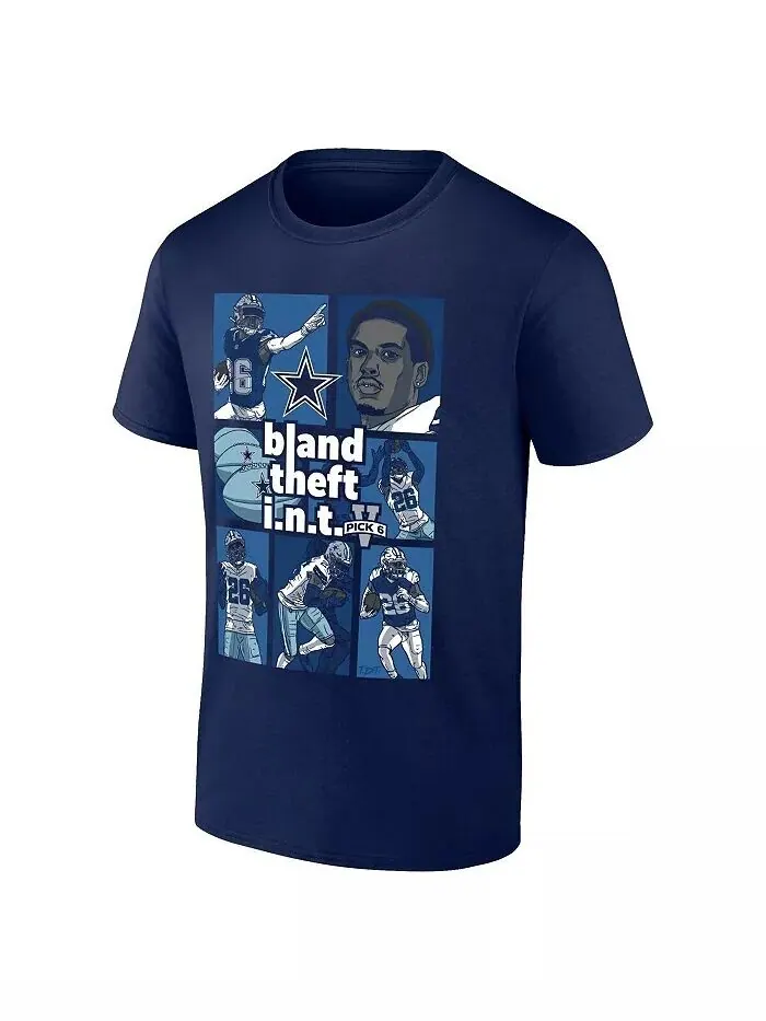 Мужская футболка DaRon Bland Navy Dallas Cowboys Pick Six Fanatics — изображение 2 из 3