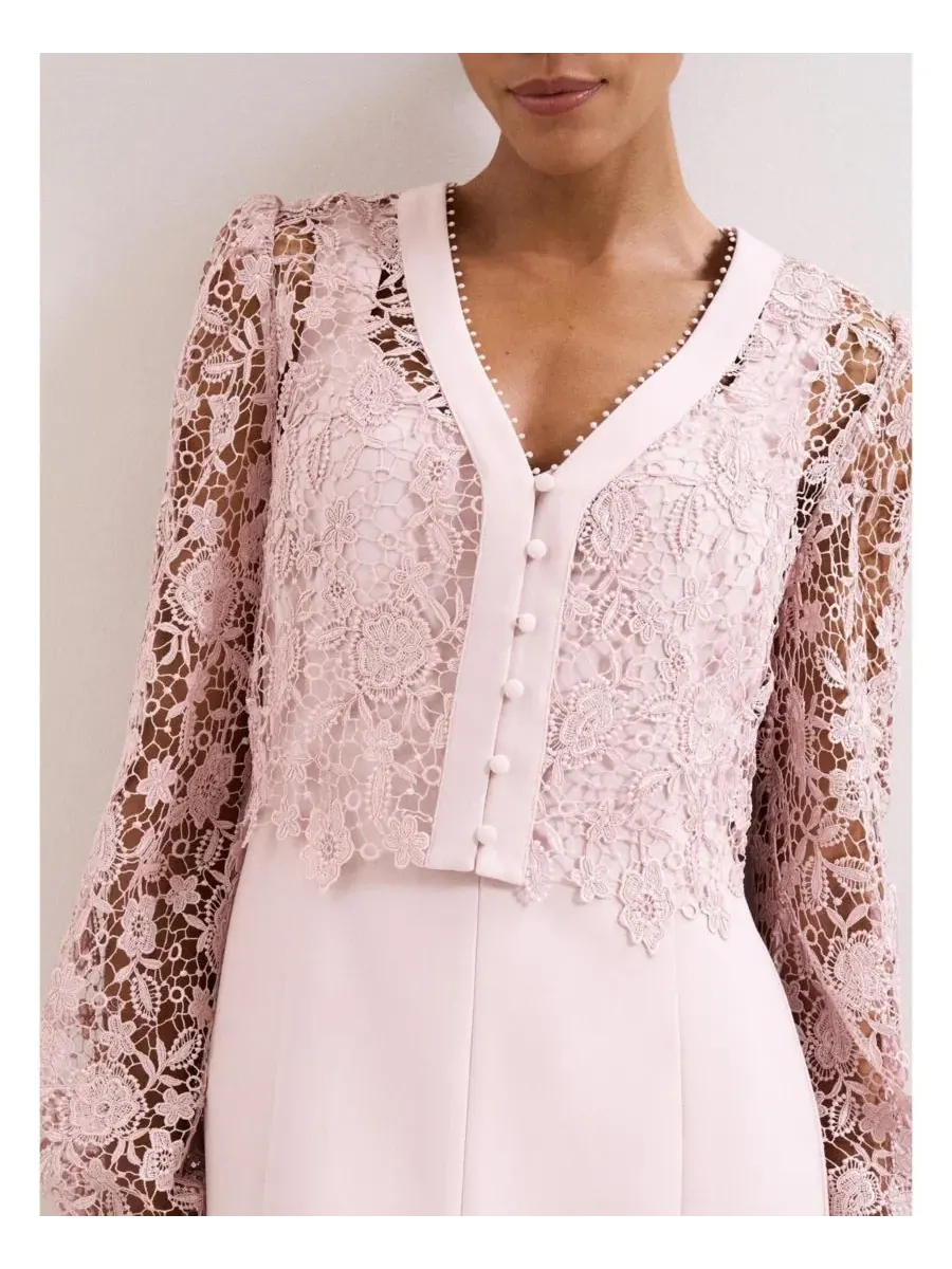 Женское кружевное миди-платье Ayumi Phase Eight — изображение 5 из 8, розовый