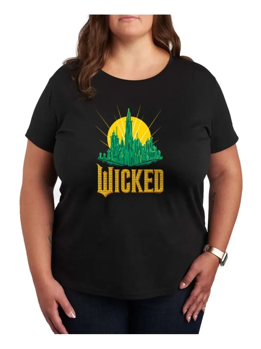 Футболка с коротким рукавом и графическим принтом Wicked больших размеров Hybrid Apparel — изображение 1 из 3, черный