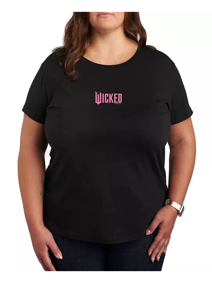 Футболка большого размера Wicked Elphaba Pink с графическим логотипом Hybrid Apparel — изображение 1 из 3, черный