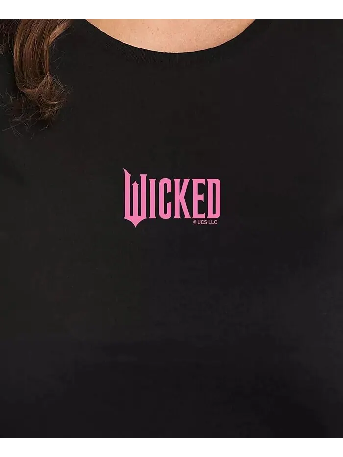 Футболка большого размера Wicked Elphaba Pink с графическим логотипом Hybrid Apparel — изображение 3 из 3, черный