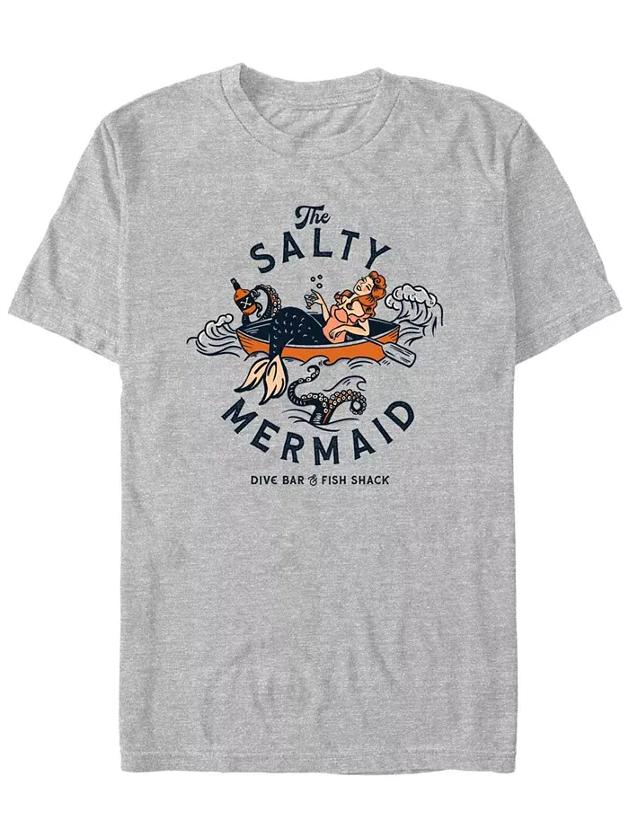 Мужская футболка The Salty Mermaid Dive Bar Fish Shack Design By Humans — изображение 1 из 3, приглушенный