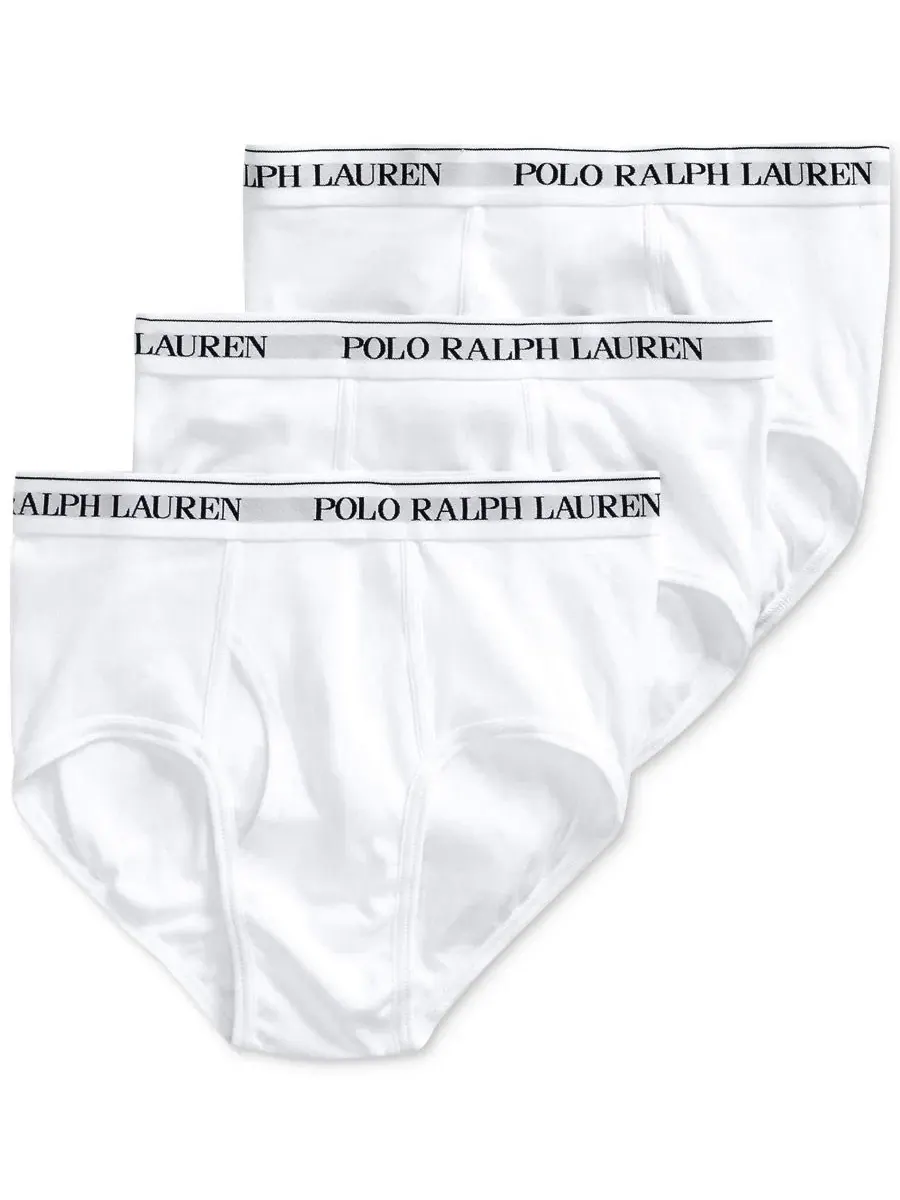Комплект из 3 мужских хлопковых трусов больших размеров Polo Ralph Lauren — изображение 1 из 3, белый