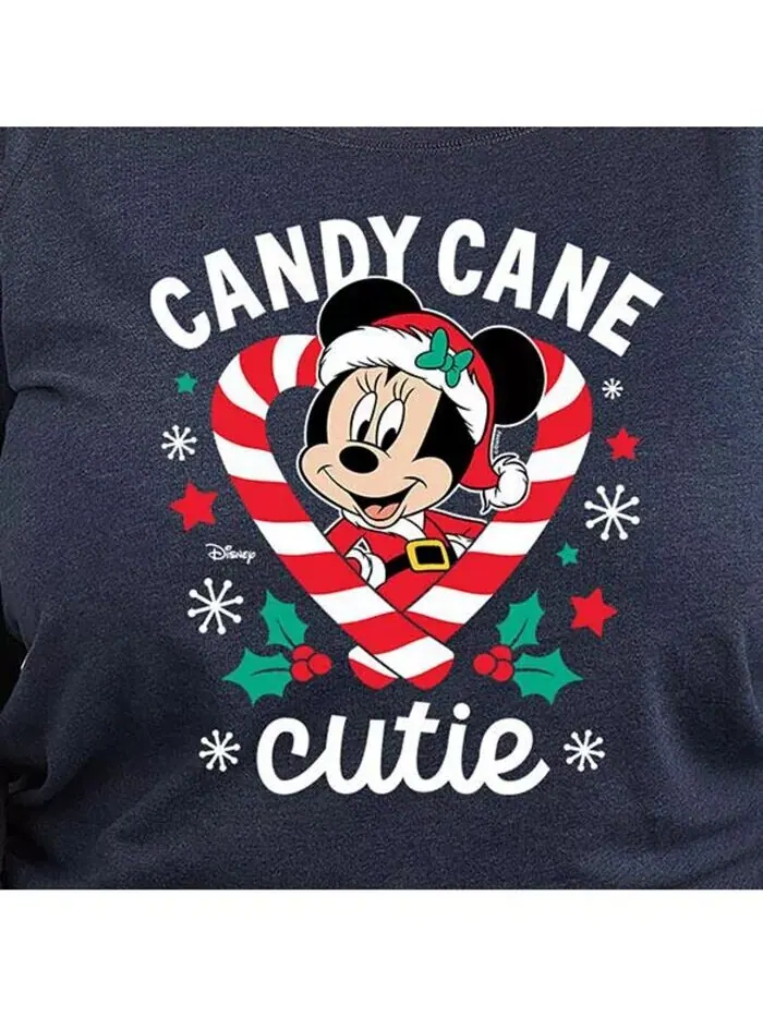 Футболка-пуловер с принтом Disney Candy Cane размера плюс Hybrid Apparel — изображение 3 из 3, синий