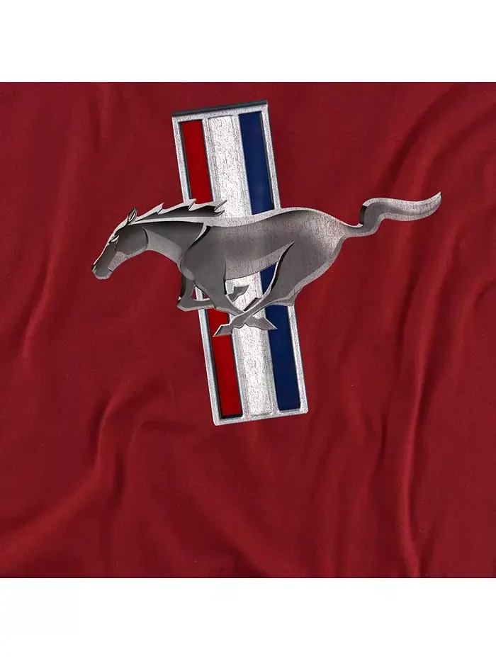 Мужская футболка Ford Vintage Stripes Mustang — изображение 2 из 3, красный