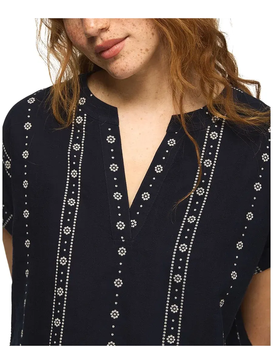 Женская оригинальная рубашка-поло с коротким рукавом Lucky Brand — изображение 4 из 6, синий