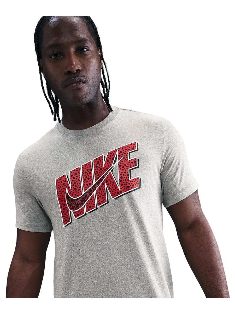 Мужская футболка с коротким рукавом и логотипом Swoosh Nike — изображение 2 из 4, темный серый