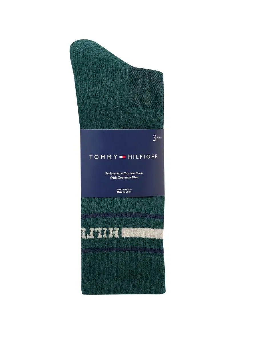 Мужские спортивные носки, комплект из 3 пар Tommy Hilfiger — изображение 3 из 3, зеленый