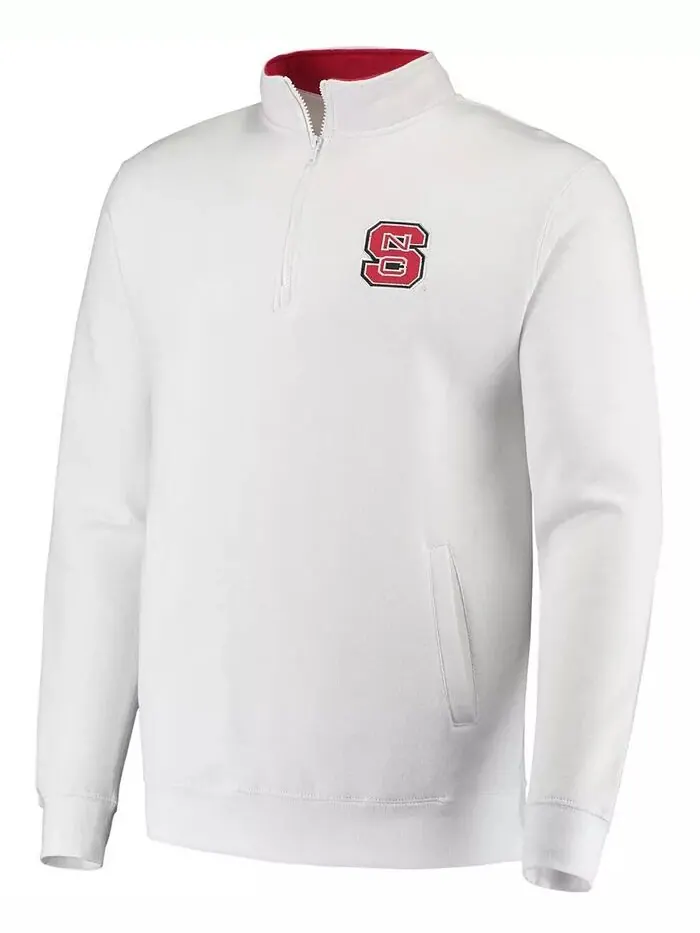 Мужская толстовка NC State Wolfpack Tortugas Logo с застежкой-молнией на четверть Colosseum — изображение 2 из 7, белый