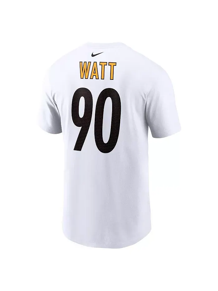 Мужская футболка с именем и номером игрока T.J. Watt Pittsburgh Steelers — изображение 3 из 3, белый