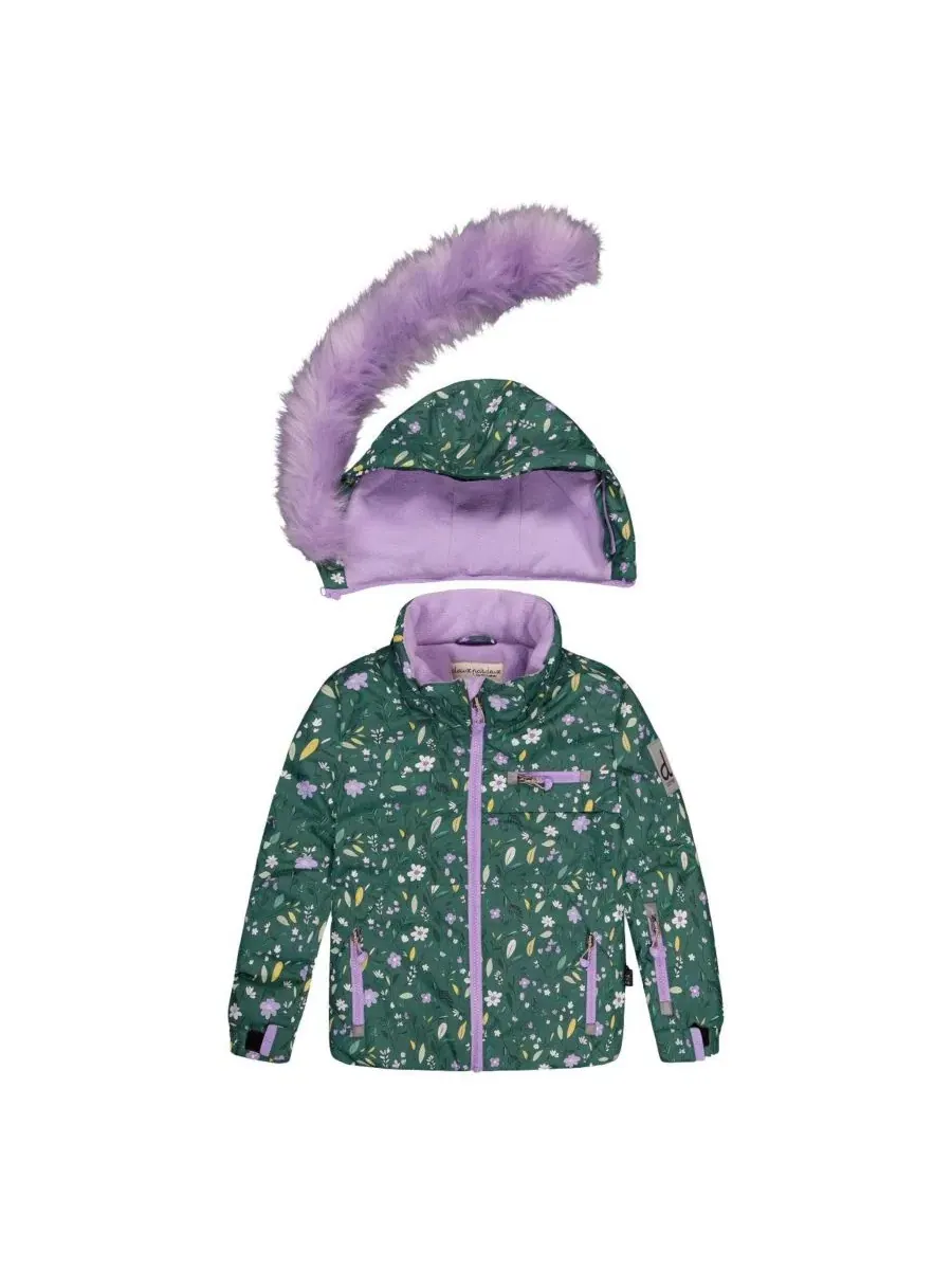 Детский комплект из куртки и снежных штанов Mini Flower Print Deux par Deux — изображение 5 из 7, зеленый