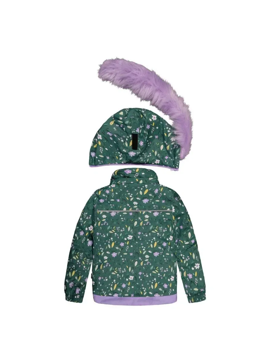 Детский комплект из куртки и снежных штанов Mini Flower Print Deux par Deux — изображение 6 из 7, зеленый