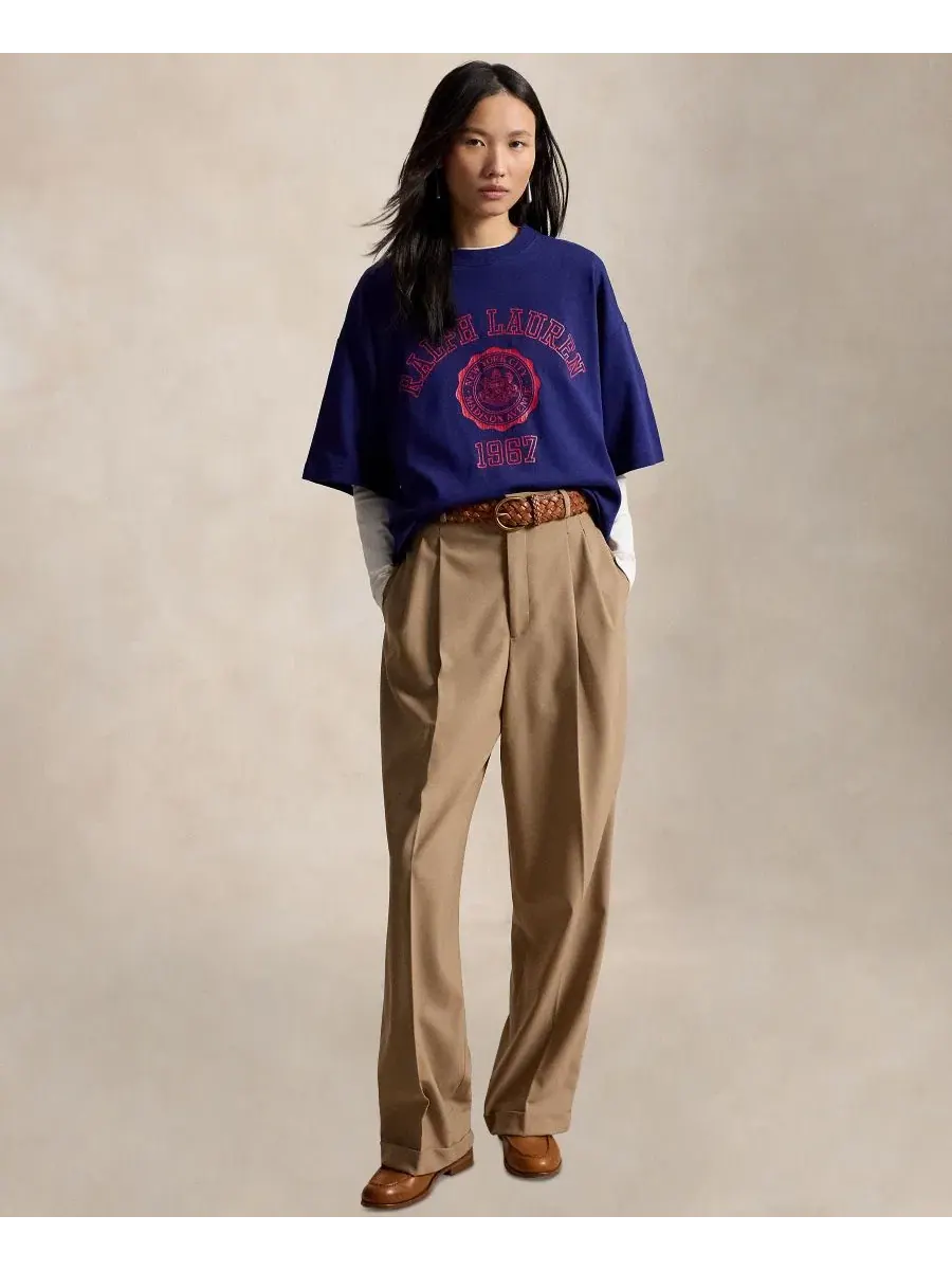 Футболка оверсайз из хлопкового джерси Polo Ralph Lauren — изображение 2 из 7, королевский синий