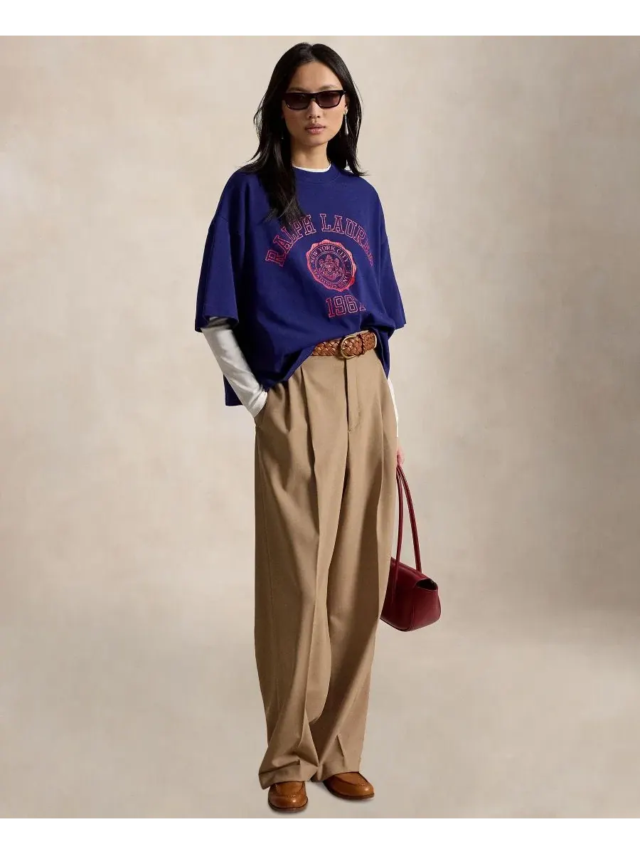 Футболка оверсайз из хлопкового джерси Polo Ralph Lauren — изображение 3 из 7, королевский синий