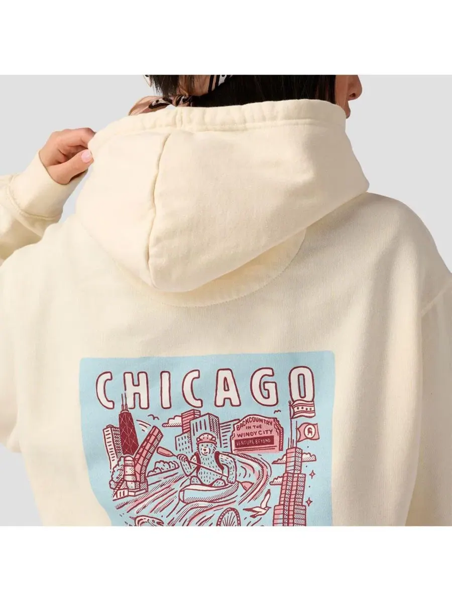 Худи с принтом Chicago Poster Backcountry — изображение 7 из 8, винтажный белый