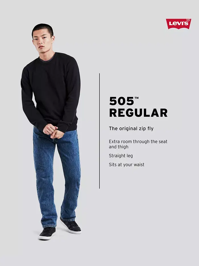 Мужские джинсы 505 Regular Fit Stretch Levi's — изображение 7 из 9