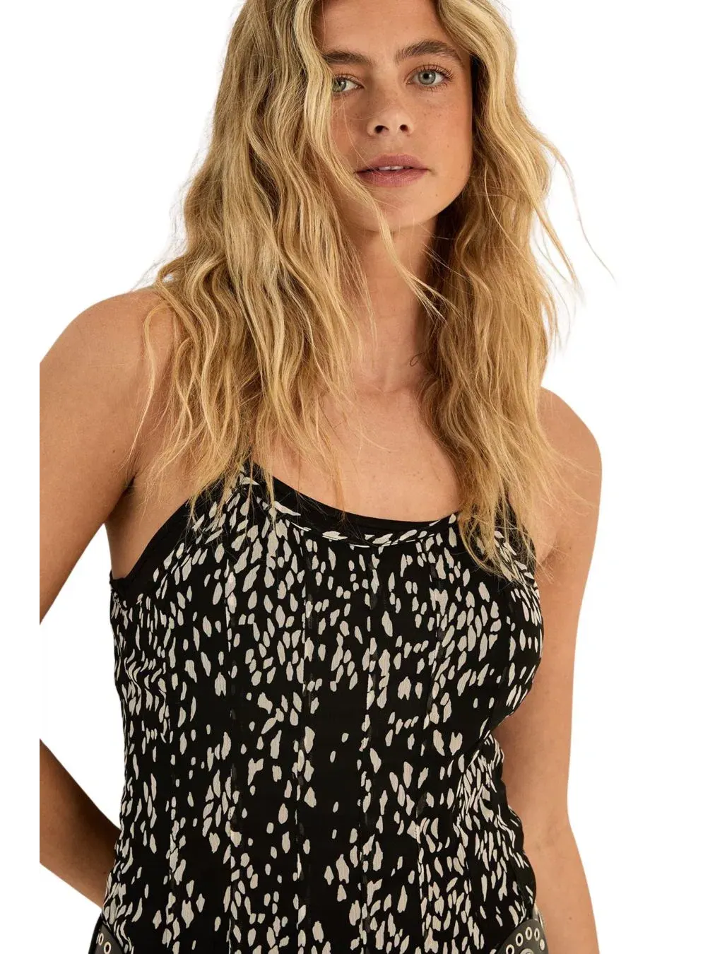 Платье макси с разрезом и бретельками Spot Godet Hem Strappy Nasty Gal — изображение 5 из 5, черный