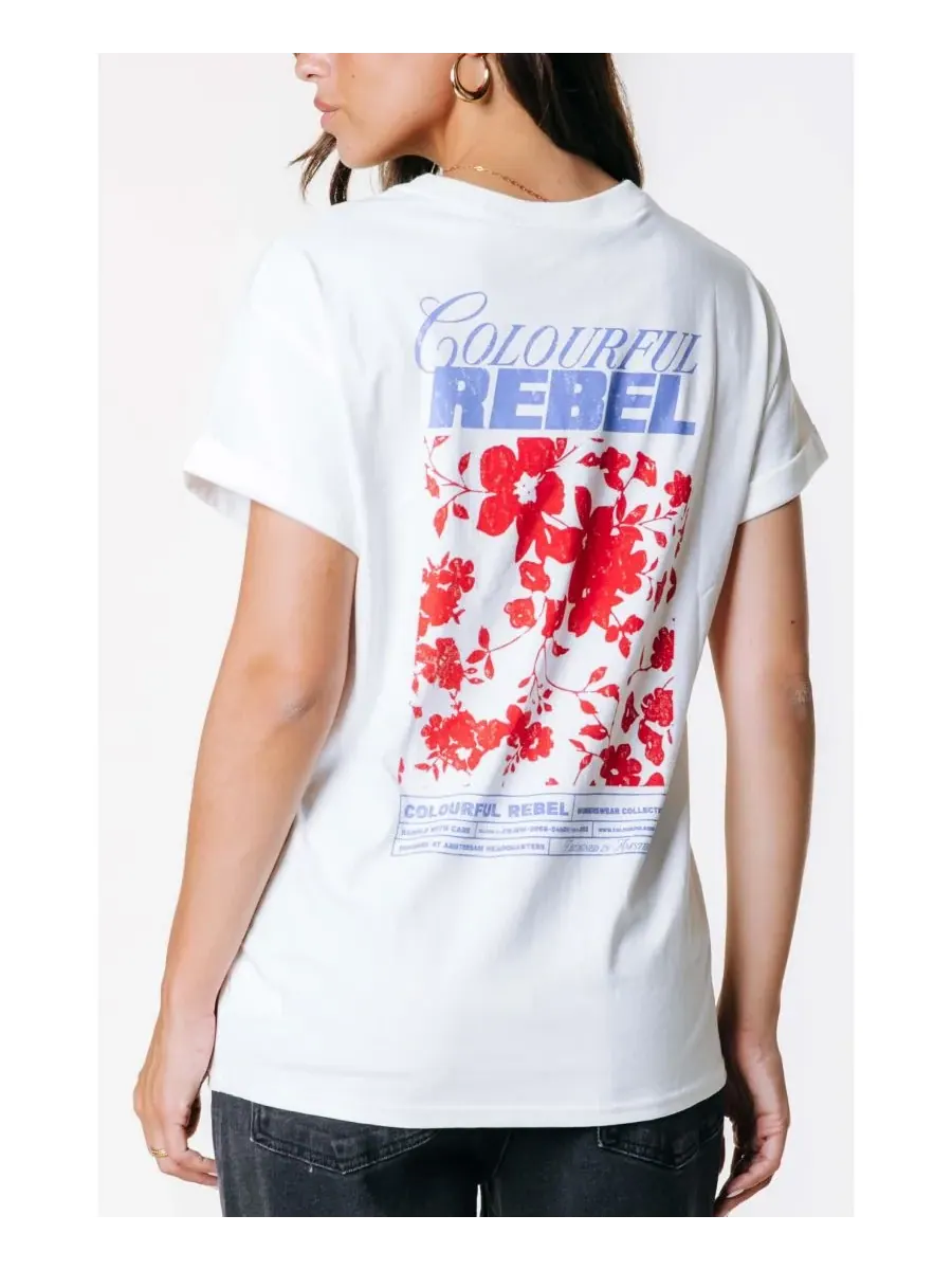 Женская футболка CR Flower Boxy Tee Colourful Rebel — изображение 3 из 4, белый