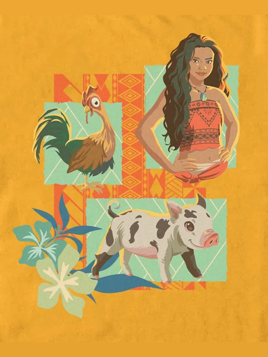 Футболка с принтом Moana Live Action, Pua and Heihei Fifth Sun — изображение 3 из 3, золото