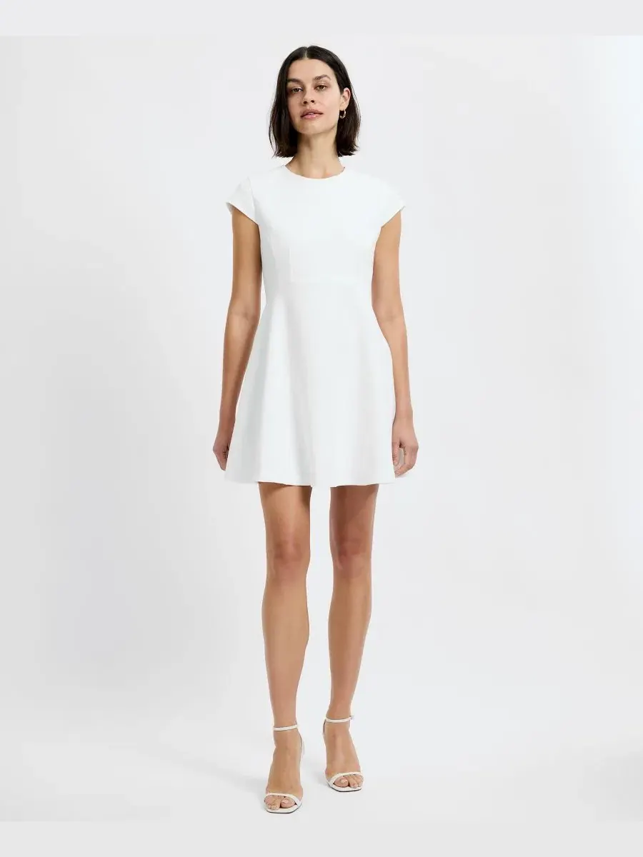 Платье мини с коротким рукавом Whisper Cap-Sleeve Mini Dress French Connection — изображение 1 из 6, белый