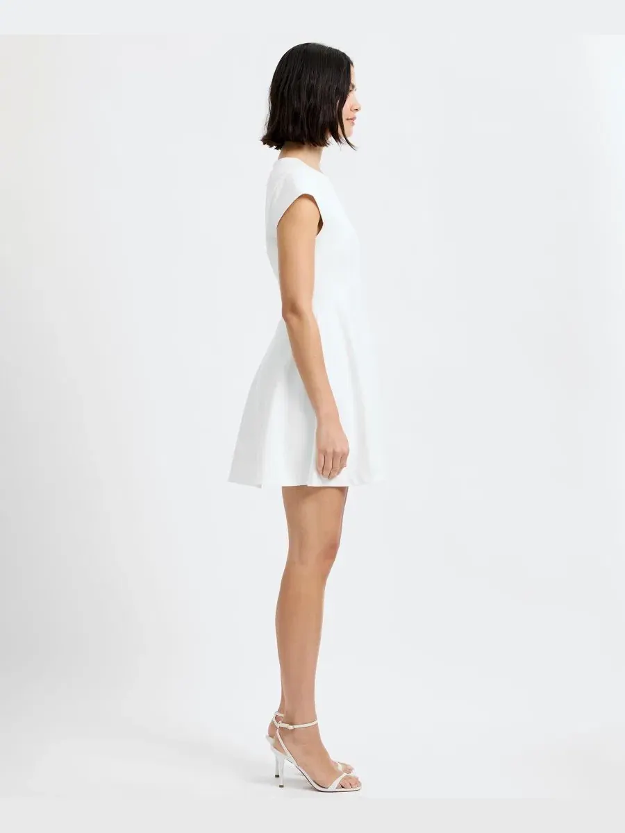 Платье мини с коротким рукавом Whisper Cap-Sleeve Mini Dress French Connection — изображение 3 из 6, белый