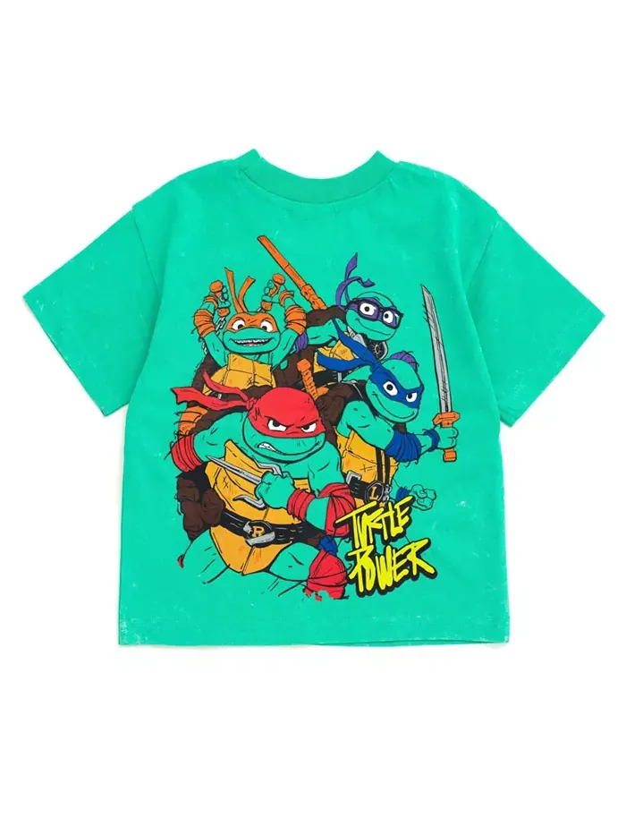Комплект: футболка и шорты из френч терри TEENAGE MUTANT NINJA TURTLES — изображение 3 из 7, зеленый