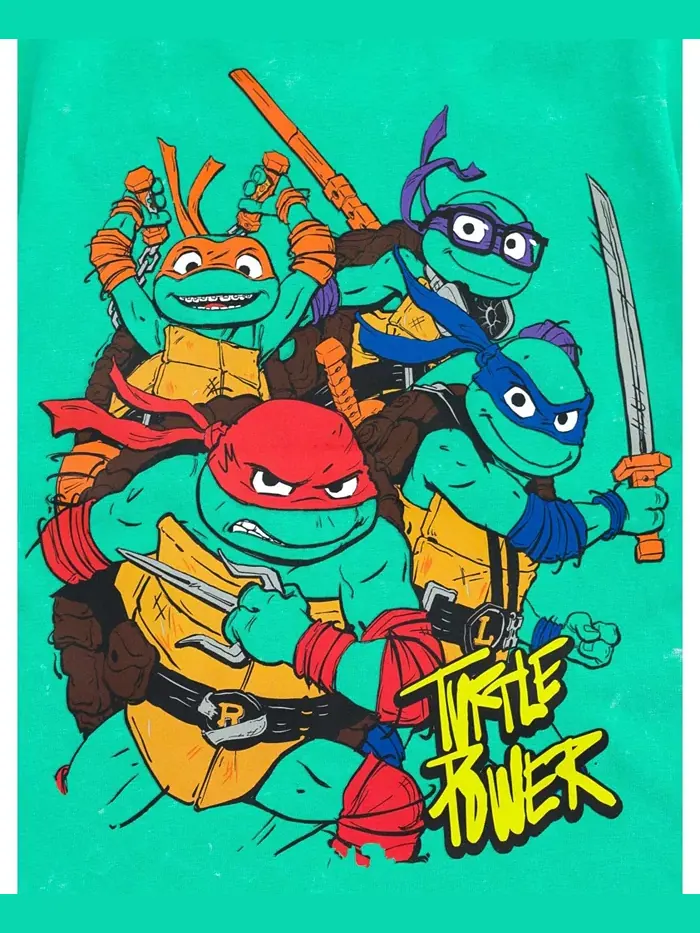 Комплект: футболка и шорты из френч терри TEENAGE MUTANT NINJA TURTLES — изображение 7 из 7, зеленый