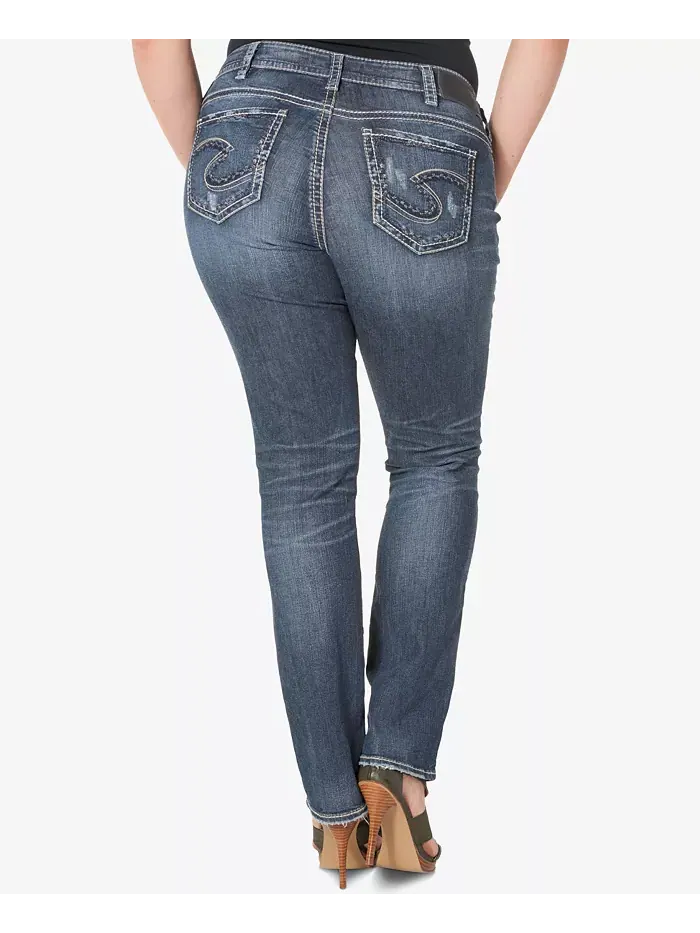 Прямые джинсы Suki большого размера Silver Jeans Co. — изображение 2 из 2, синий