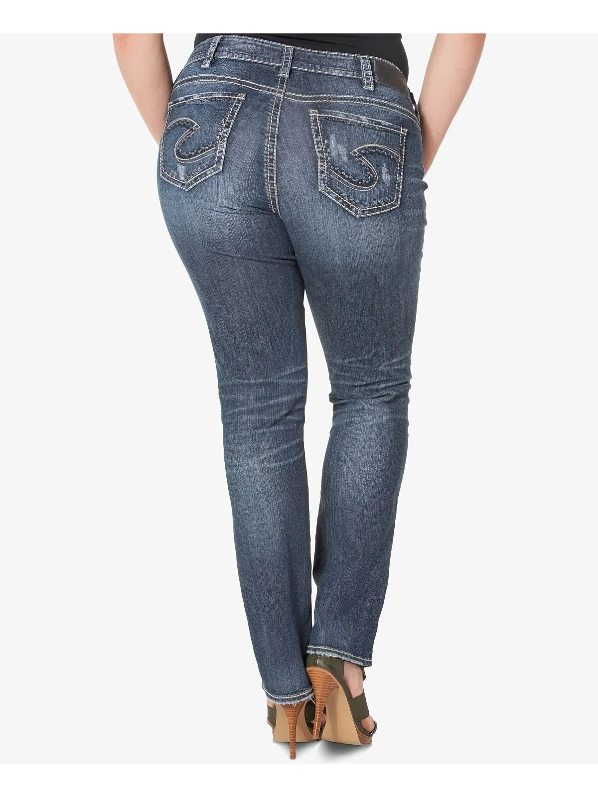 Джинсы suki прямого кроя больших размеров Silver Jeans Co. — изображение 2 из 2, синий