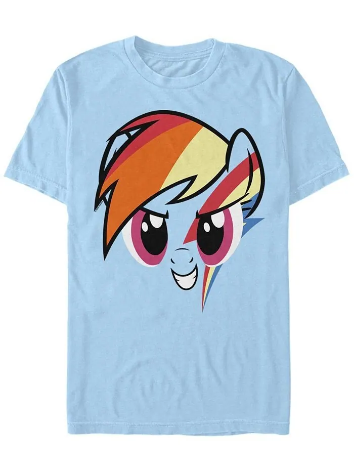 Мужская футболка с круглым вырезом Rainbow Dash Face с короткими рукавами Fifth Sun — изображение 1 из 1, светлый синий