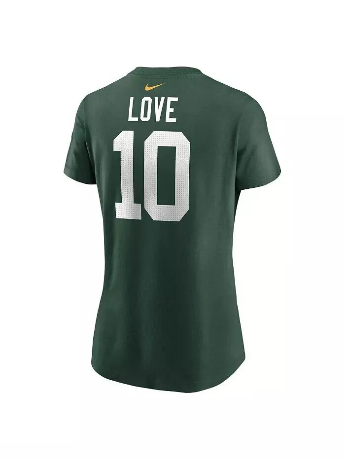 Женская футболка Jordan Love Green Green Bay Packers с именем и номером игрока Nike — изображение 2 из 3