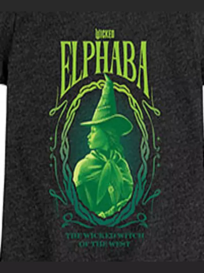 Футболка с принтом Elphaba для девочек постарше Wicked — изображение 3 из 3, черный