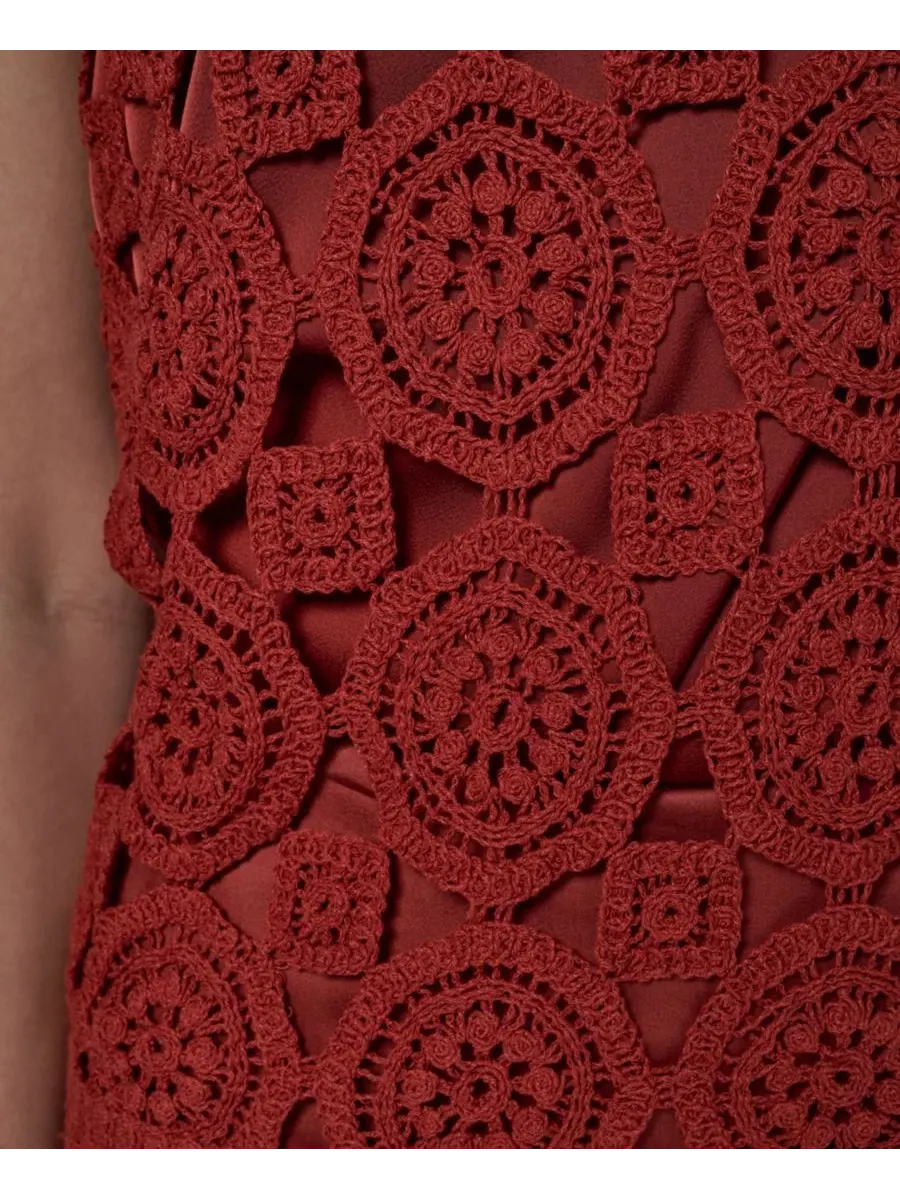 Женский свитер без рукавов с кружевной отделкой, модель Crewneck Crochet Shell Donna Karan New — изображение 6 из 6