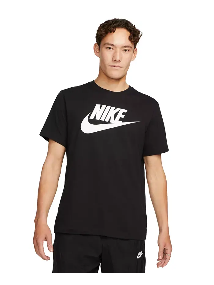 Мужская футболка с логотипом для спорта Nike — изображение 1 из 3, черный/белый