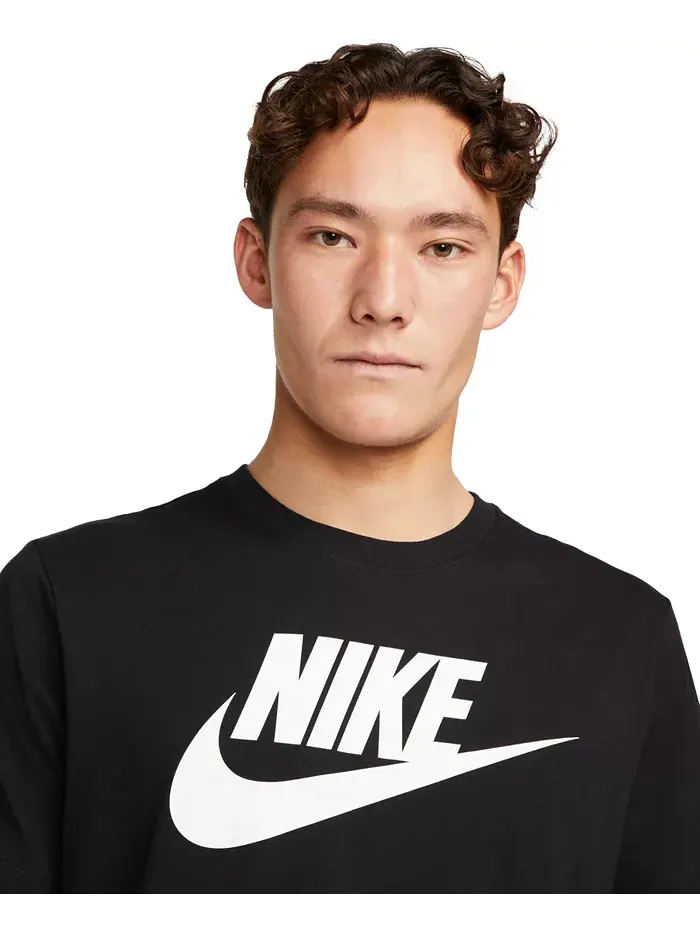 Мужская футболка с логотипом для спорта Nike — изображение 2 из 3, черный/белый