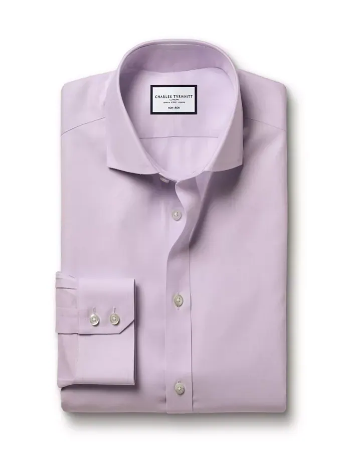 Мужская классическая рубашка Slim-Fit Charles Tyrwhitt — изображение 6 из 6, фиолетовый