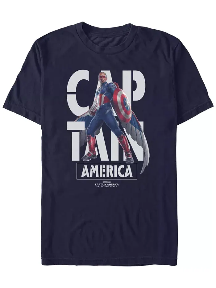 Мужская футболка с коротким рукавом Cap In Marvel — изображение 1 из 3, синий